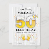 50. Beer Birthday Party - Meilenstein Einladung (Vorderseite)