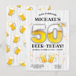 50. Beer Birthday Party - Meilenstein Einladung