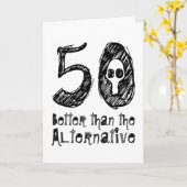 50 besser als Alternative 50. Funny Birthday vZ4 Karte (Gelbe Blume)