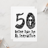 50 besser als Alternative 50. Funny Birthday vZ4 Karte (Vorderseite/Rückseite Beispiel)
