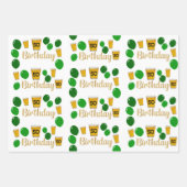 50 Bier, glücklicher Geburtstag, Kreise quicken Geschenkpapier Set (Vorderseite)