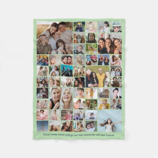 50 Bilder Foto-Collage Benutzerdefinierte Farbe Mi Fleecedecke (Vorderseite)