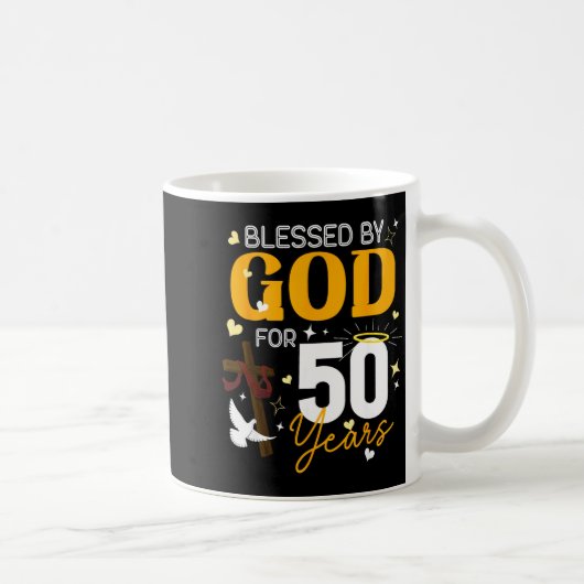 50 Birthday Blessed By God For 50 Years Old 50th B Kaffeetasse (Rechts)