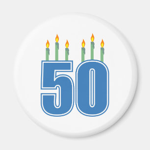 50 Birthday Candles (blau / grün) Magnet