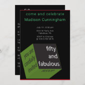 50. Birthday Geometric Cube Spektakulär Einladung (Vorne/Hinten)