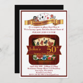 50., Birthday Man Casino, Gambling Party, Las Vega Einladung (Vorne/Hinten)