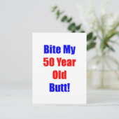 50 Biss meinen Hintern Postkarte (Stehend Vorderseite)