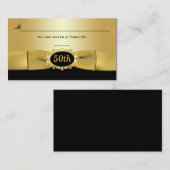 50. Black and Gold Empfang Platzkarte (Vorne/Hinten)