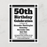 50. Black Geometric Birthday Einladung Postkarte<br><div class="desc">Mit dieser 50. Black Geometric Birthday Einladung Postcard senden Sie Einladungen zu einer 50. Geburtstagsfeier. Maßgeschneidert mit Ihren persönlichen und Party-Informationen.</div>