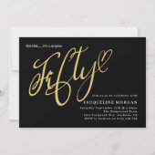 50 Black Gold 50. Geburtstag Einladung (Vorderseite)