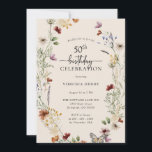 50. Blumengeburt Einladung<br><div class="desc">Dieses stilvolle und elegante 50. Geburtstagsjubiläum besticht durch herrliche handbemalte Aquarellfarben,  die als hübscher Kranz mit einem eleganten,  handgeschriebenen Drehbuch angeordnet sind. Finden Sie passende Artikel in der Boho Wildblume Wedding Collection.</div>