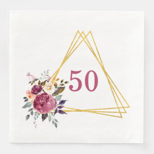 50. Boho-Blumen geometrisch Serviette