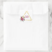 50 Boho Gold Geometric Quadratischer Aufkleber (Tasche)