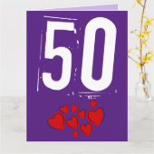 50. BREITE JAHRESGREETING BIG CARD KARTE (Gelbe Blume)