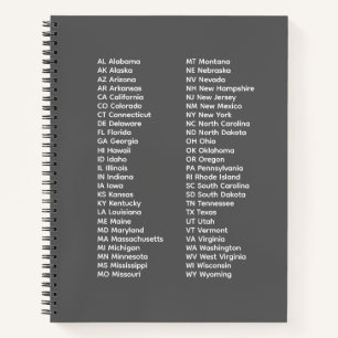50 Bundesstaaten in alphabetischer Reihenfolge – G Notizblock