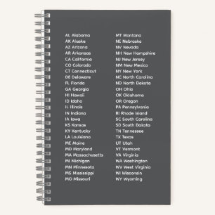 50 Bundesstaaten in alphabetischer Reihenfolge – G Notizblock