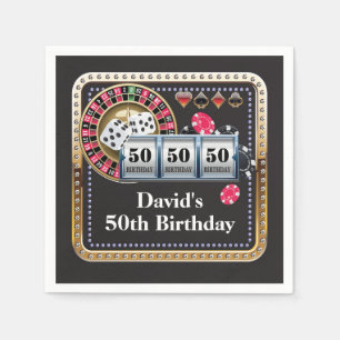 50. Casino Poker Spielkarte Geburtstag Napkins Serviette