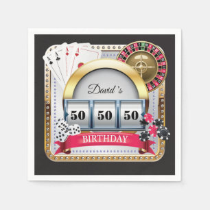 50. Casino Poker Spielkarte Geburtstag Napkins Serviette