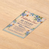 50. Chic Floral Wedding Jubiläum Acryleinladungen (Ablage )