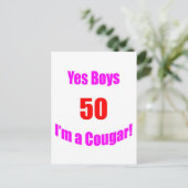 50 Cougar Birthday Postkarte (Stehend Vorderseite)