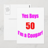 50 Cougar Birthday Postkarte (Vorne/Hinten)