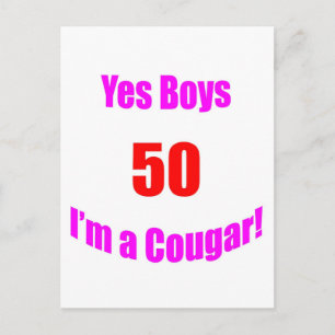 50 Cougar Birthday Postkarte