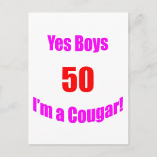 50 Cougar Birthday Postkarte