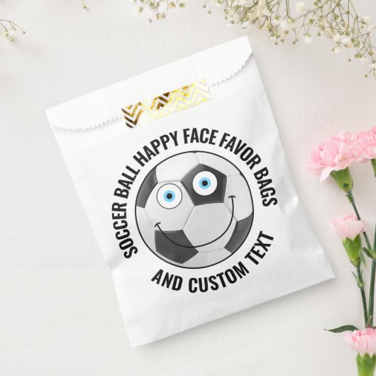 50 Custom Soccer Theme Party BLAUE EYES Happy Face Geschenktütchen (Versiegelt)