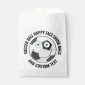 50 Custom Soccer Theme Party BLAUE EYES Happy Face Geschenktütchen (Vorderseite)