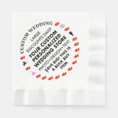 50 Custom Wedding Party 6,5" Papier Napkins Serviette (Vorderseite)