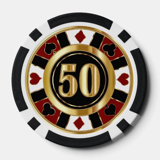 50 Dark Red Casino Chip Las Vegas (Rückseite)