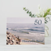 50 denkwürdige Jahre/Geburtstagsparty-Ozean Einladung (Stehend Vorderseite)