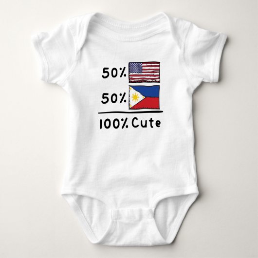 50 % der amerikanischen 50 % Philippinen 100 % Nie Baby Strampler (Vorderseite)