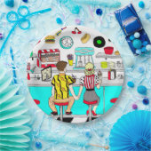 50 Diner Nostalgic Couple Holding Hands Art Pappteller (Party)