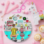 50 Diner Nostalgic Couple Holding Hands Art Pappteller (Party)