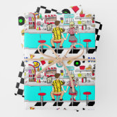 50 Diner Nostalgic Couple Holding Hands Geschenkpapier Set (Beispiel)