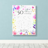 50 Dinge, die wir über Sie Liebe Aquarell Blume Ma Leinwanddruck (Insitu (Holzboden))