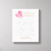 50 Dinge, die wir über Sie Liebe Aquarellherz Mama Leinwanddruck (Vorderseite)