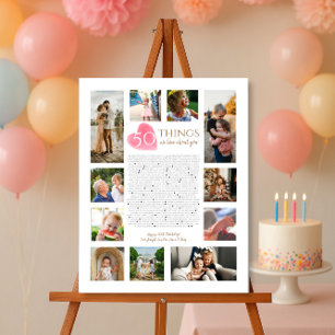 50 Dinge, die wir über Sie Liebe Aquarellherz Mama Poster