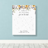 50 Dinge, die wir über Sie Liebe Silbergelbe Blume Leinwanddruck (Insitu (Holzboden))