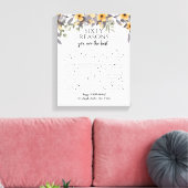 50 Dinge, die wir über Sie Liebe Silbergelbe Blume Leinwanddruck (Insitu (Wohnzimmer))