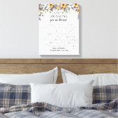 50 Dinge, die wir über Sie Liebe Silbergelbe Blume Leinwanddruck (Insitu (Schlafzimmer))