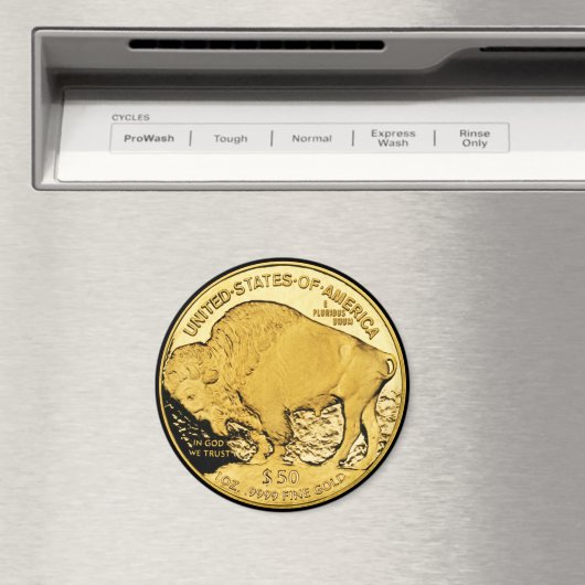 50 Dollar US Buffalo Gold Piece Magnet (In Situ (Geschirrspüler))