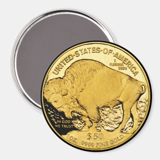 50 Dollar US Buffalo Gold Piece Magnet (Vorderseite/Rückseite)