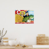 50. DPRK-Jubiläum Bumper Harvest! Nordkorea Poster (Küche)