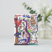 50 Drachen Postkarte (Stehend Vorderseite)