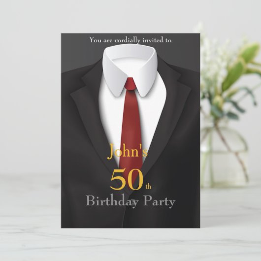 50.,Einladender Mann, beliebiges Alter, Tulxedo, A Einladung (Stehend Vorderseite)