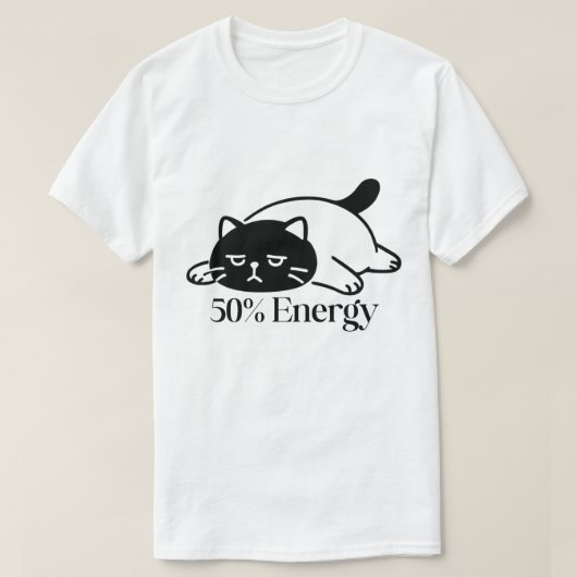 50% Energy Funny Low Battery Mood Design T-Shirt (Design vorne)