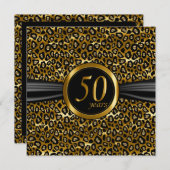 50. Exotic Glamour Leopard Design Einladung (Vorne/Hinten)