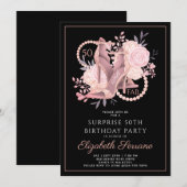 50 Fab Rose Gold Glitzer Tanzschuhe Geburtstag Einladung (Vorne/Hinten)